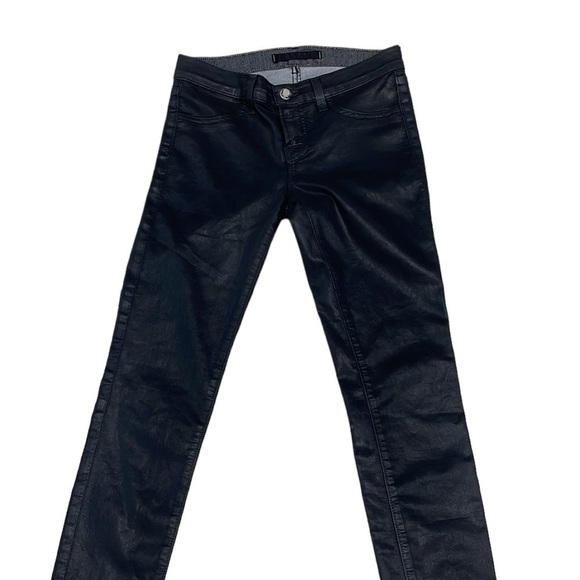 J Brand Jeans Jeggings Leggings Black Sheen Skinny Leg Size 25 - Picture 2 of 10